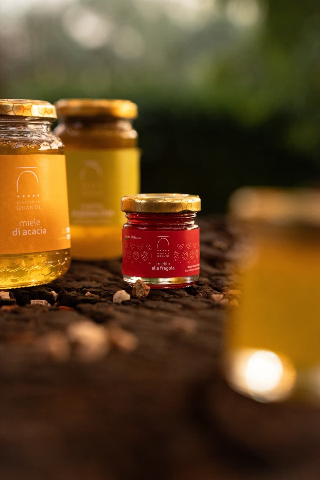 Vasetti di miele di acacia e mielito alla fragola Masseria Grande